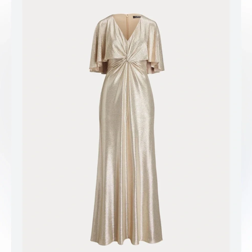 Ralph Lauren gold Foil Print Cape 14 - Picture 1 of 5